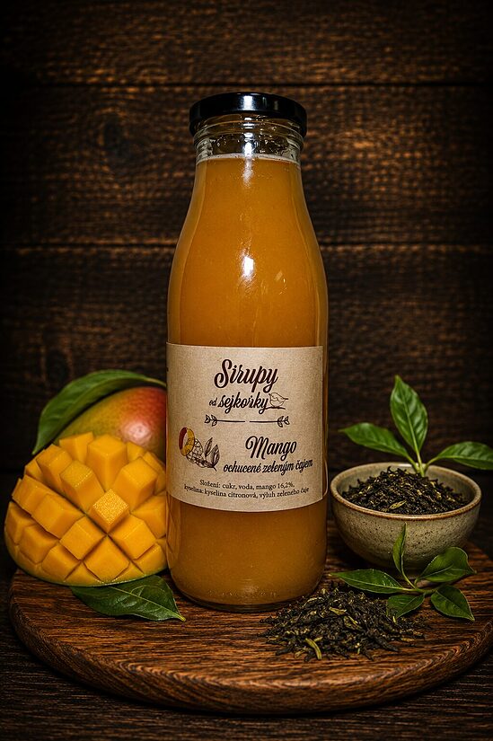 Mango ochucené zeleným čajem 0,5l